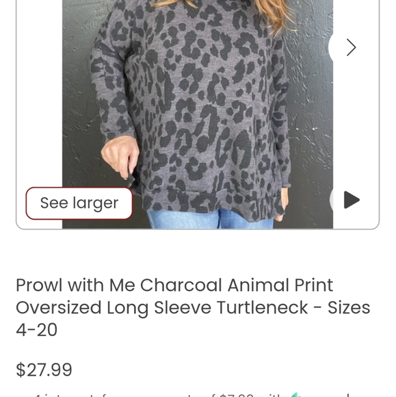 Size 2x leopard print turtle neck - Picture 2 of 4